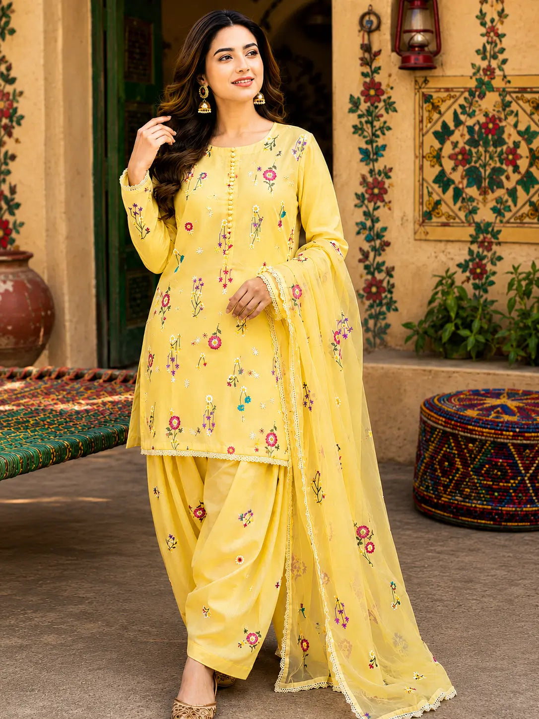 Indian Boti Premium Dhanak 3-Piece suit
